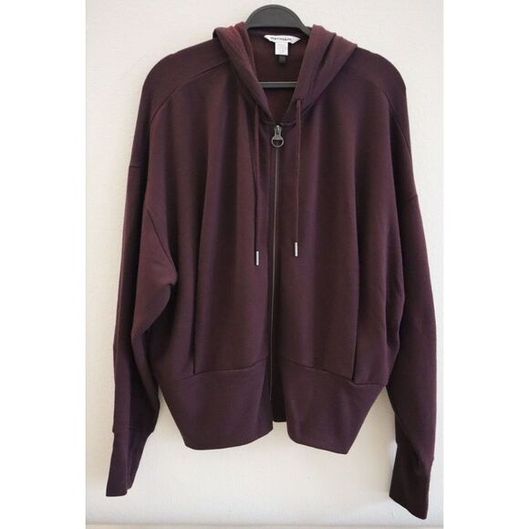ATHLETA 860065-02 Women Sz L Purple Oversized Balance Full Zip Hooded Jacket - Picture 1 of 11